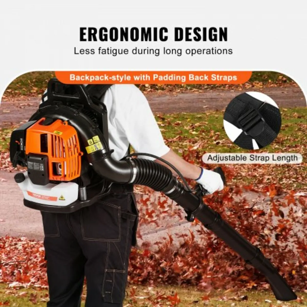 Backpack Leaf Blower, 63CC 2-Cycle Gas Leaf Blower - Image 3