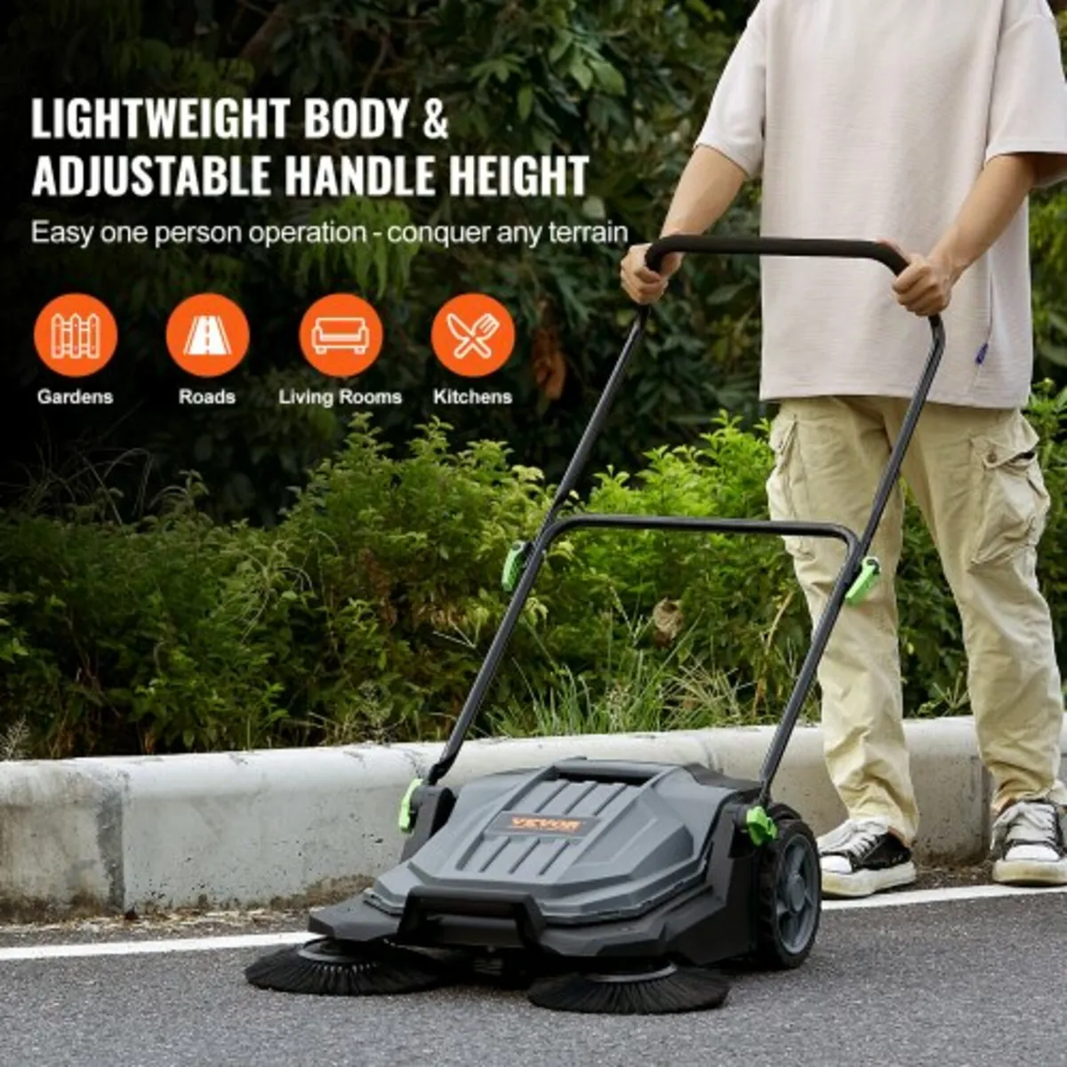 Walk-behind Hand Push Floor Sweeper, 65 cm Sweepin - Image 3