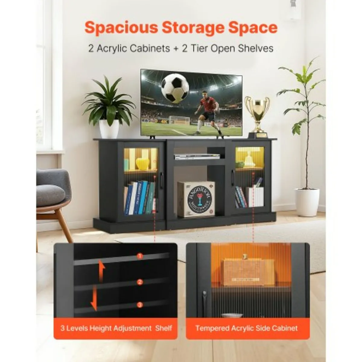 TV Stand for TVs up to 1651 mm, Modern Entertainme - Image 4