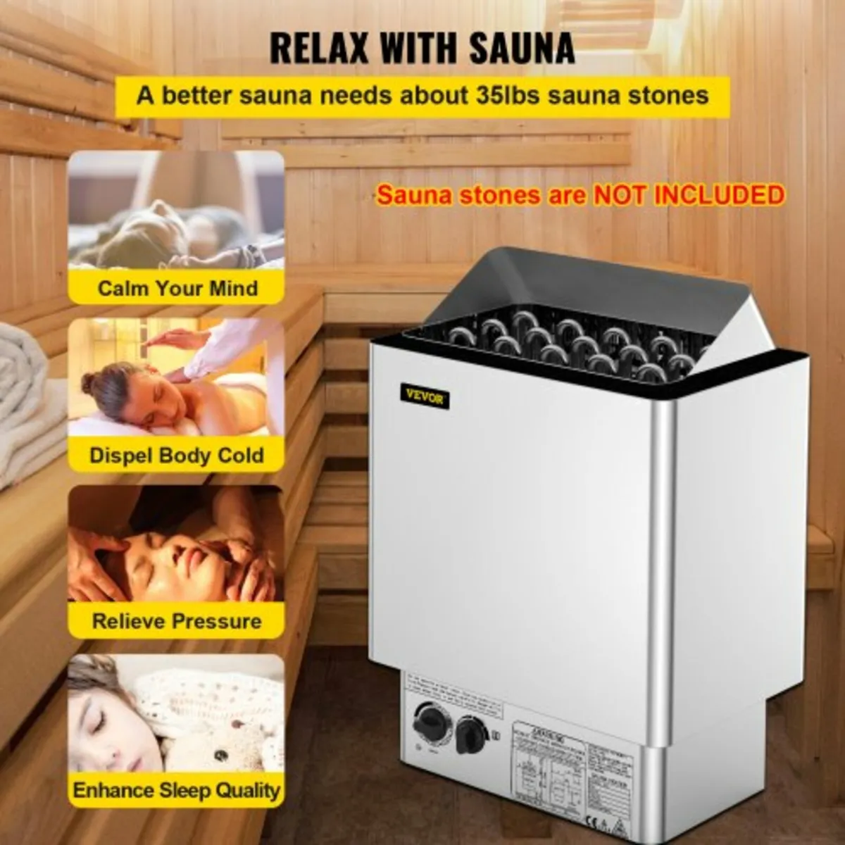 9KW Sauna Heater Stove 380V-415V Wet&Dry Electric - Image 4
