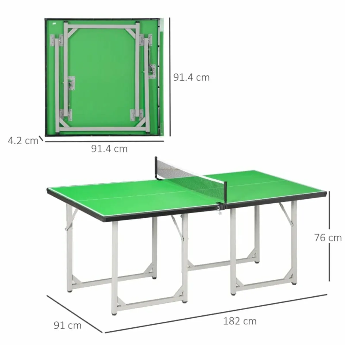 6ft 182cm Folding Ping Pong Table with Net, Mini T - Image 3
