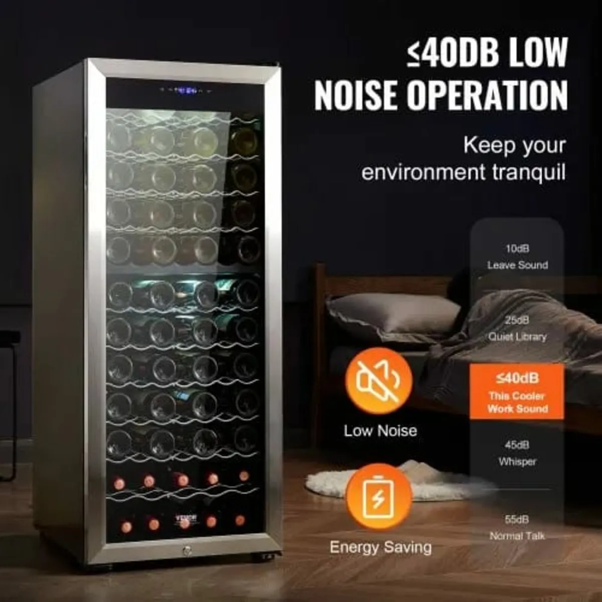 80-Bottle Wine Cooler, Dual Zone & Dual Temperatur - Image 3