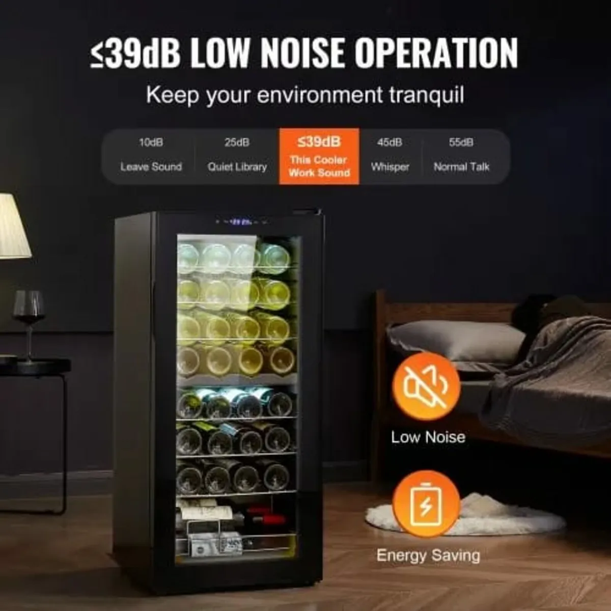 32-Bottle Wine Cooler, Dual Zone & Dual Temperatur - Image 3