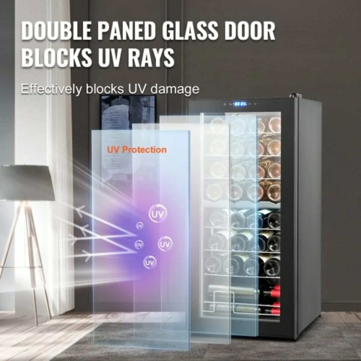 32-Bottle Wine Cooler, Dual Zone & Dual Temperatur - Image 4