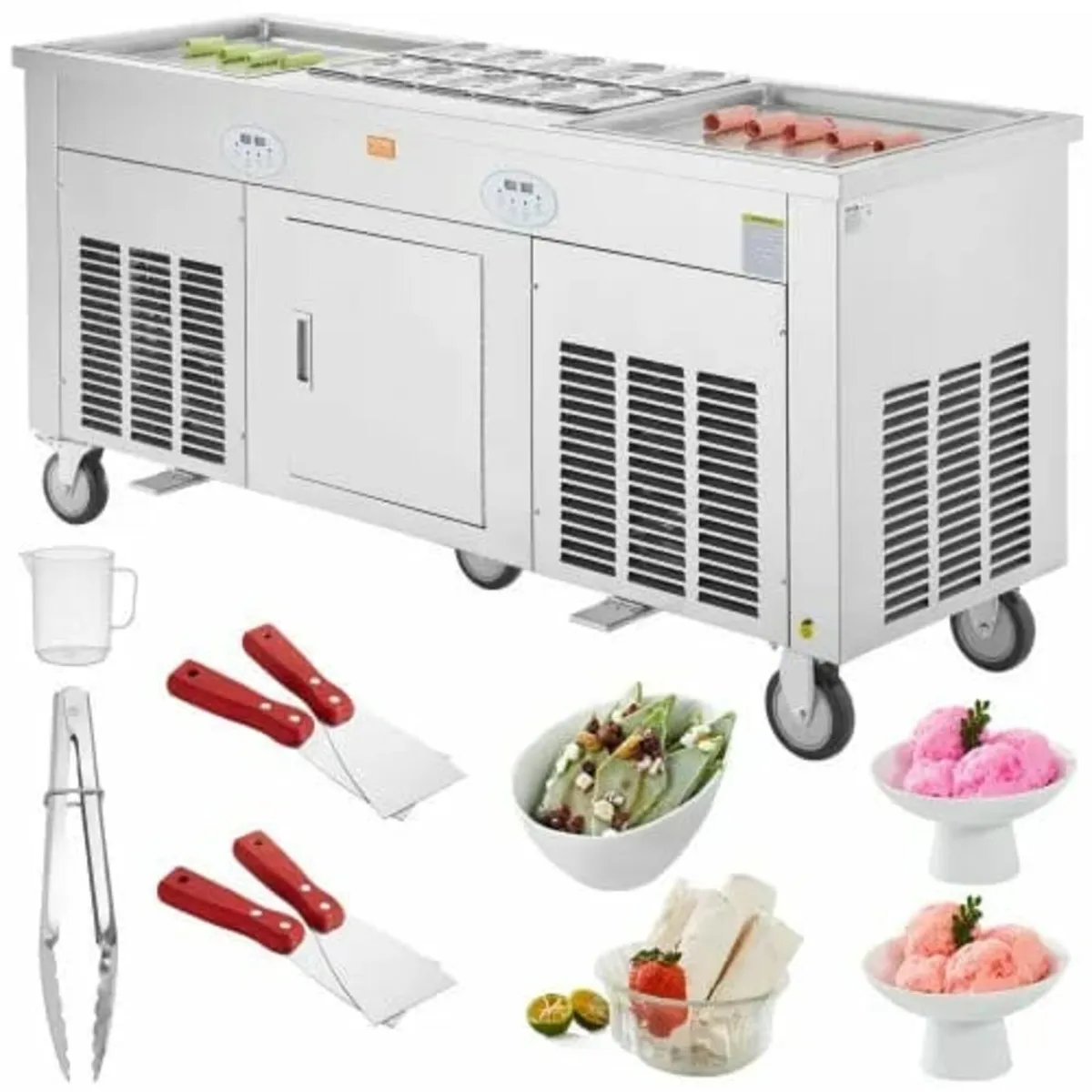 Fried Ice Cream Roll Machine, 2Pcs 17.7" x 17.7" S - Image 1