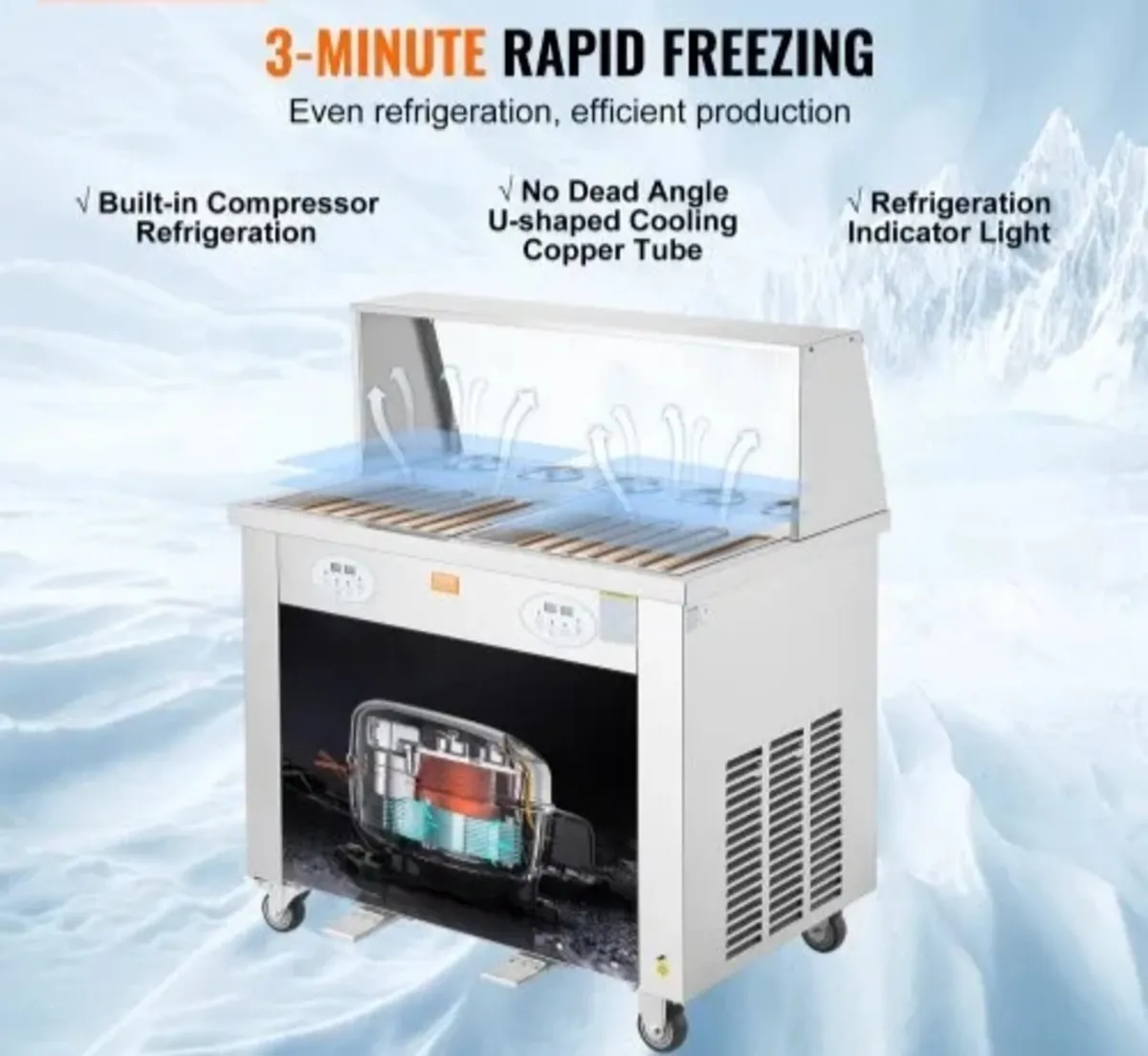 Fried Ice Cream Roll Machine, 2Pcs 13.8" x 13.8" S - Image 2