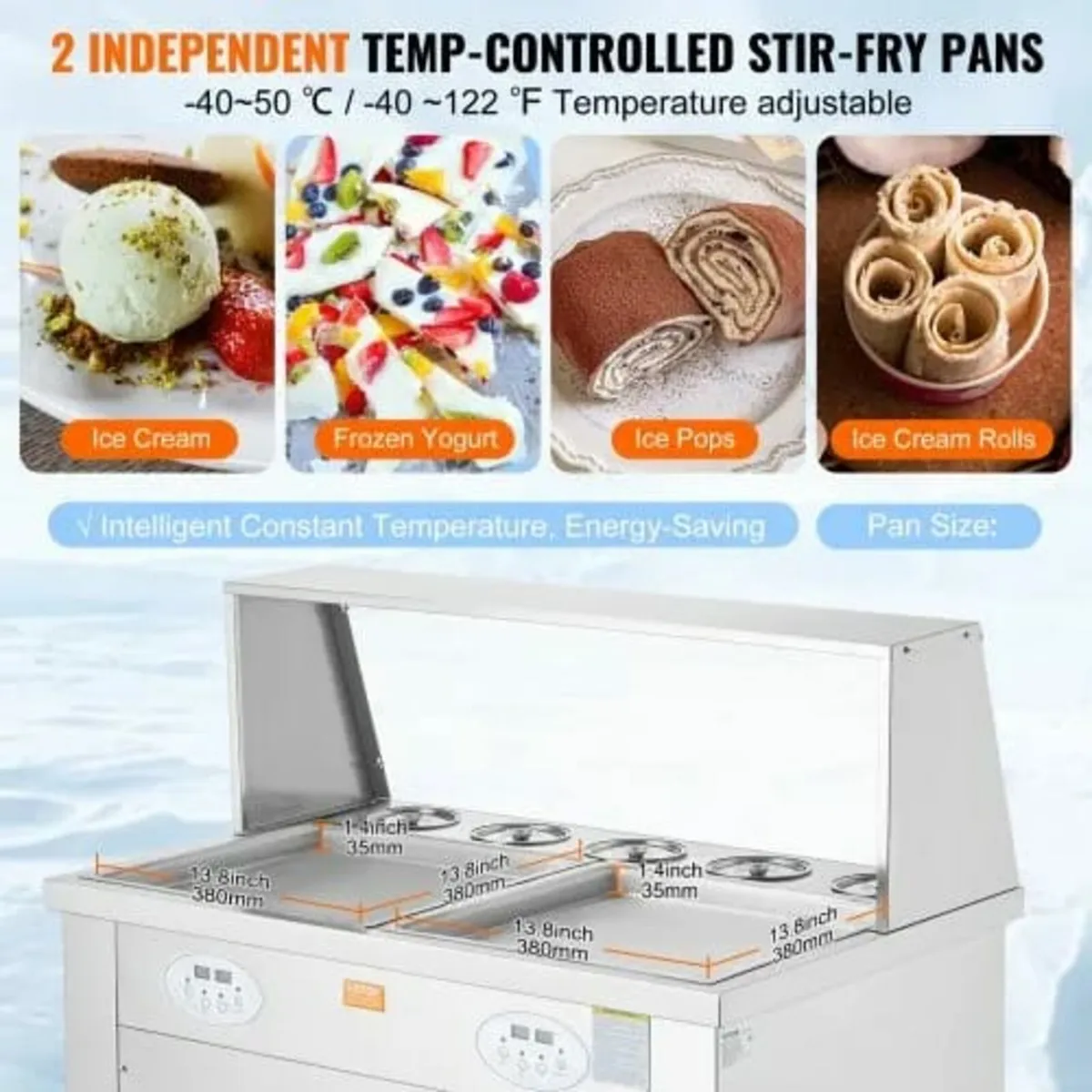 Fried Ice Cream Roll Machine, 2Pcs 13.8" x 13.8" S - Image 3