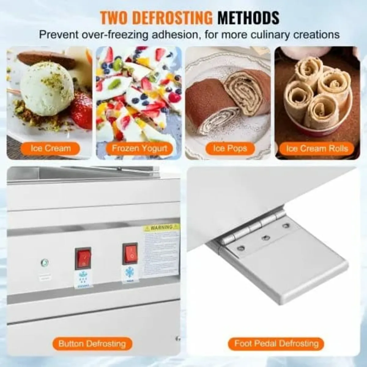 Fried Ice Cream Roll Machine, 13.8" x 13.8" Square - Image 4