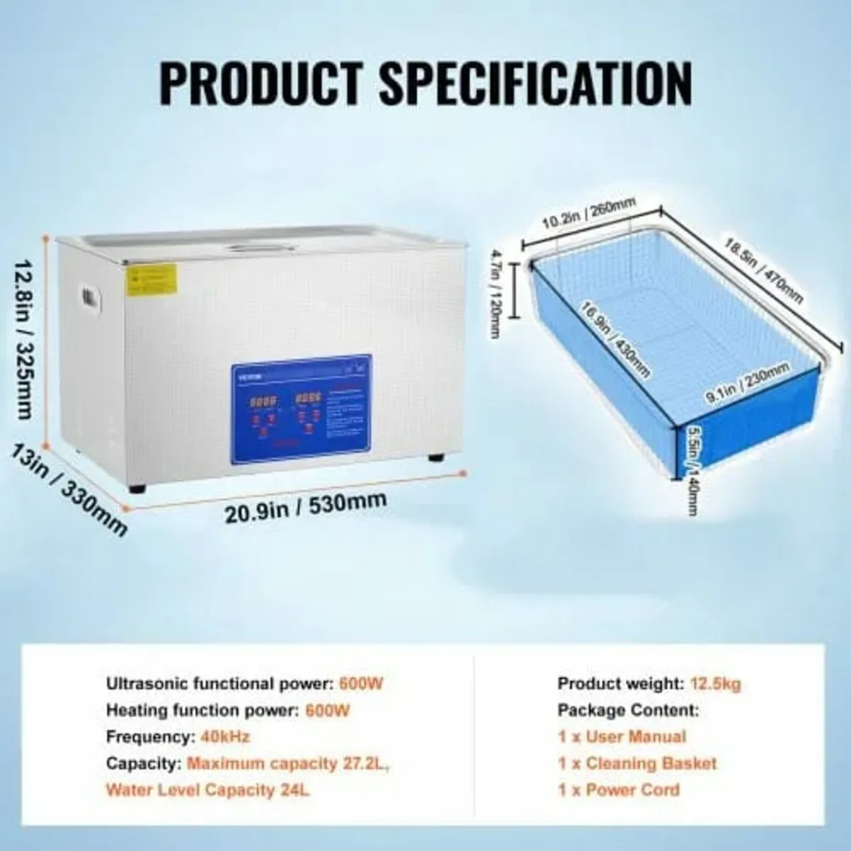 Professional Ultrasonic Cleaner, 30 L Ultrasonic J - Image 4