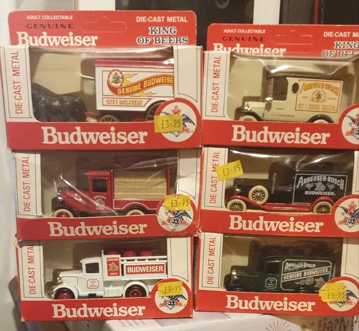 6 die.cast BUDWEISER models