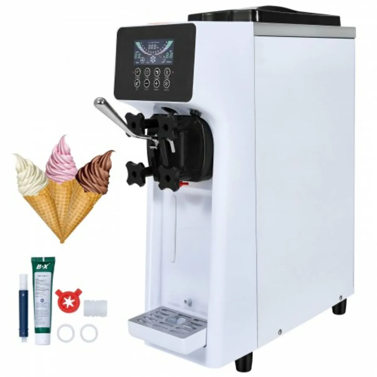 Ice Cream Machine, 10L/H Yield, 900W Single Flavor - Image 1