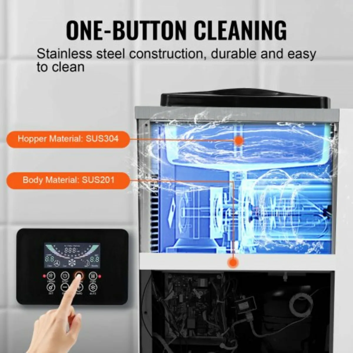 Ice Cream Machine, 10L/H Yield, 900W Single Flavor - Image 4