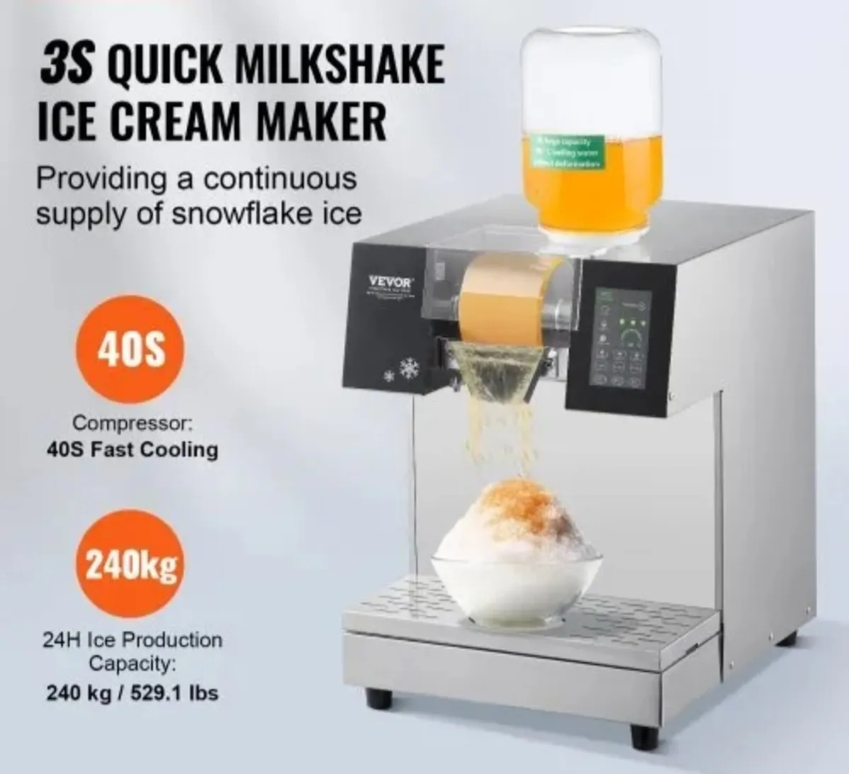 Commercial Snowflake Ice Machine, 529.1LBS/24H Sno - Image 2