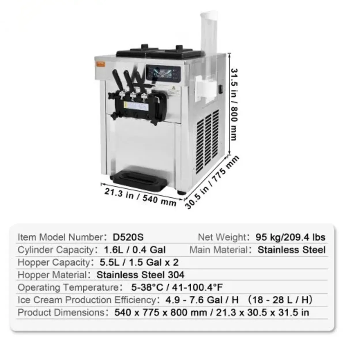 Commercial Ice Cream Machine, 18-28 L/H Yield, 165 - Image 4