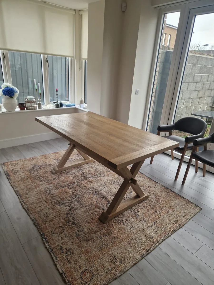 6 seater rectangular dining solid wood table - Image 1