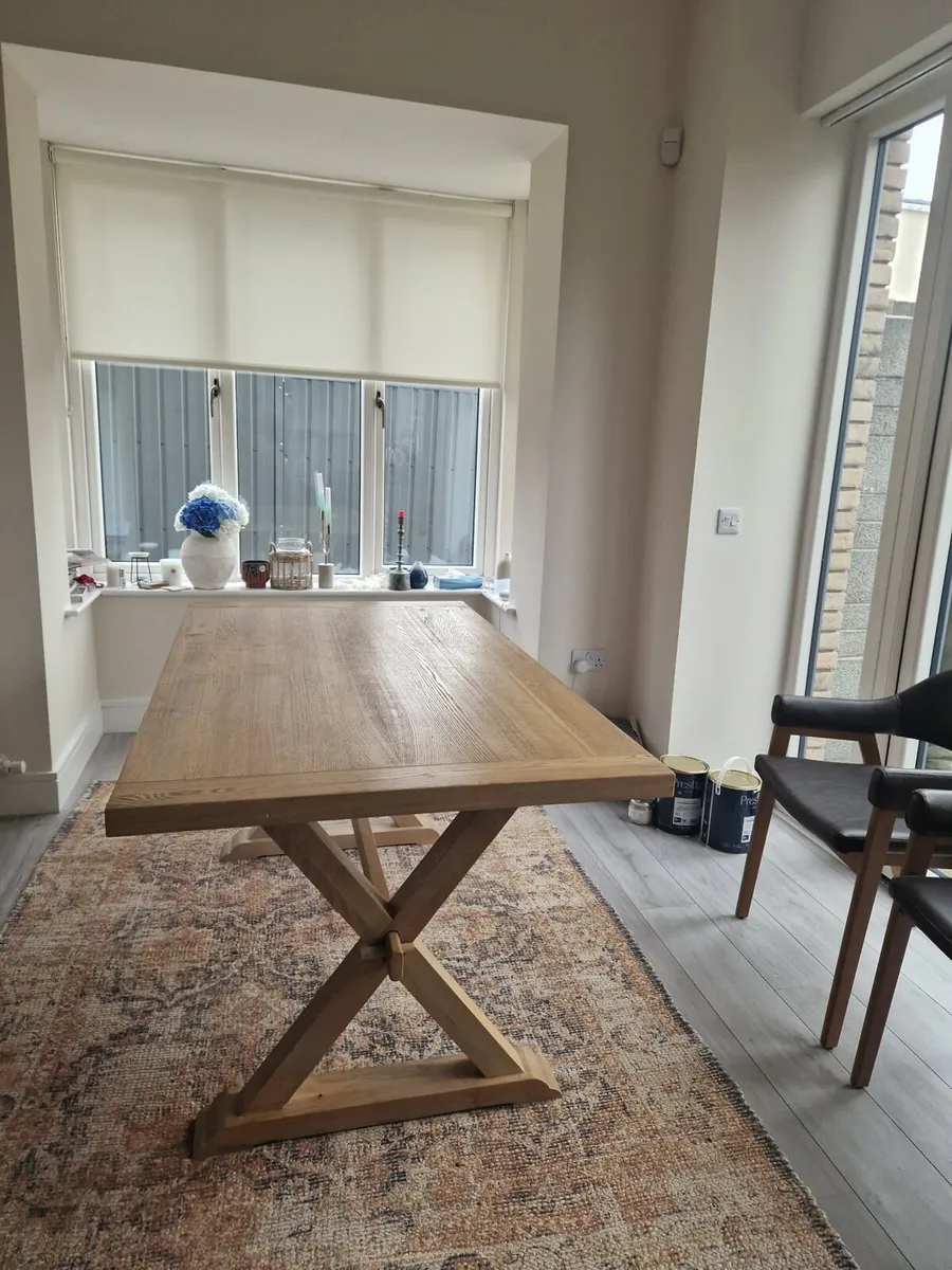 6 seater rectangular dining solid wood table - Image 3