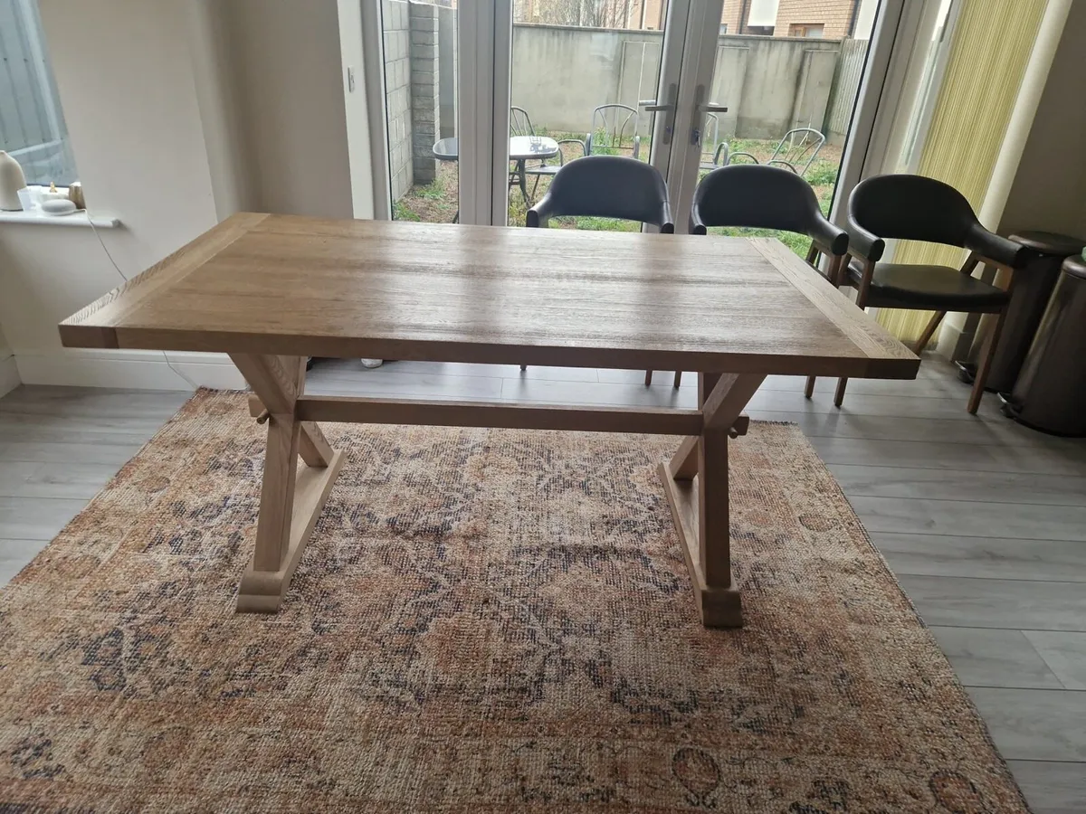 6 seater rectangular dining solid wood table - Image 4