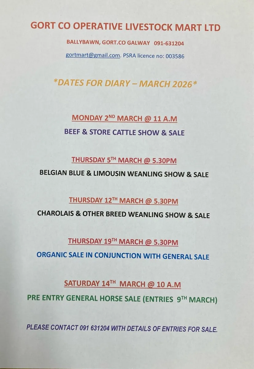 Gort Mart: Thurs 12th Feb: special sale - Image 2