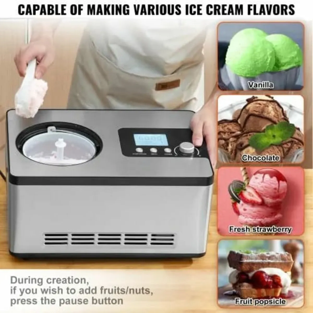 1.9 L Automatic Ice Cream Machine Electric Yogurt - Image 2