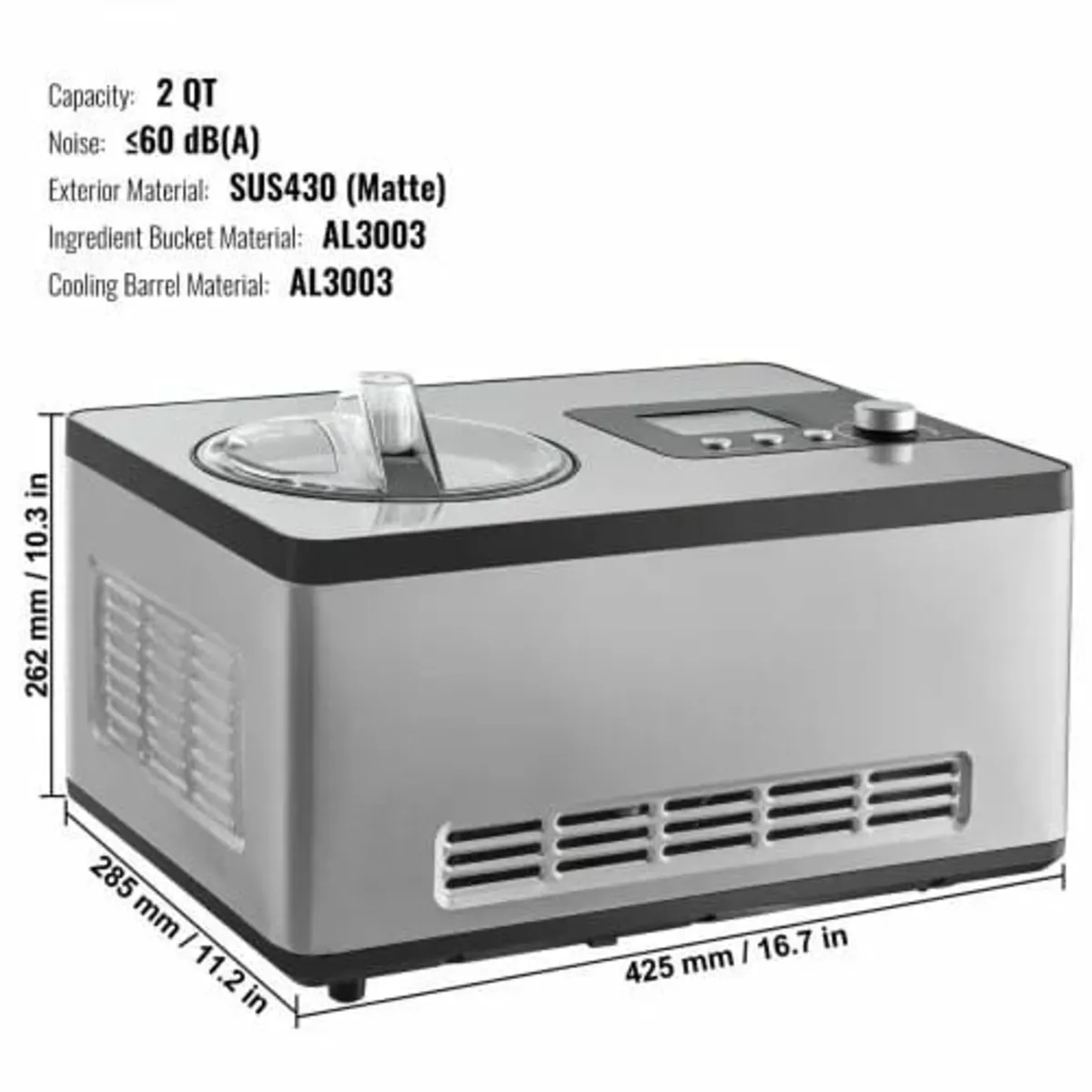 1.9 L Automatic Ice Cream Machine Electric Yogurt - Image 3