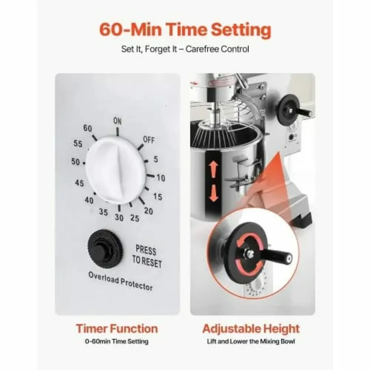 Electric Food Mixer 20L Food Stand Mixer 500W Elec - Image 3