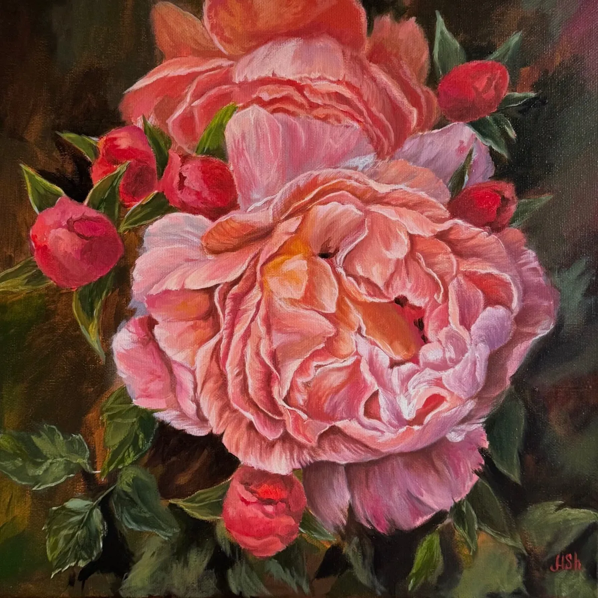 Oil painting flowers - Image 1