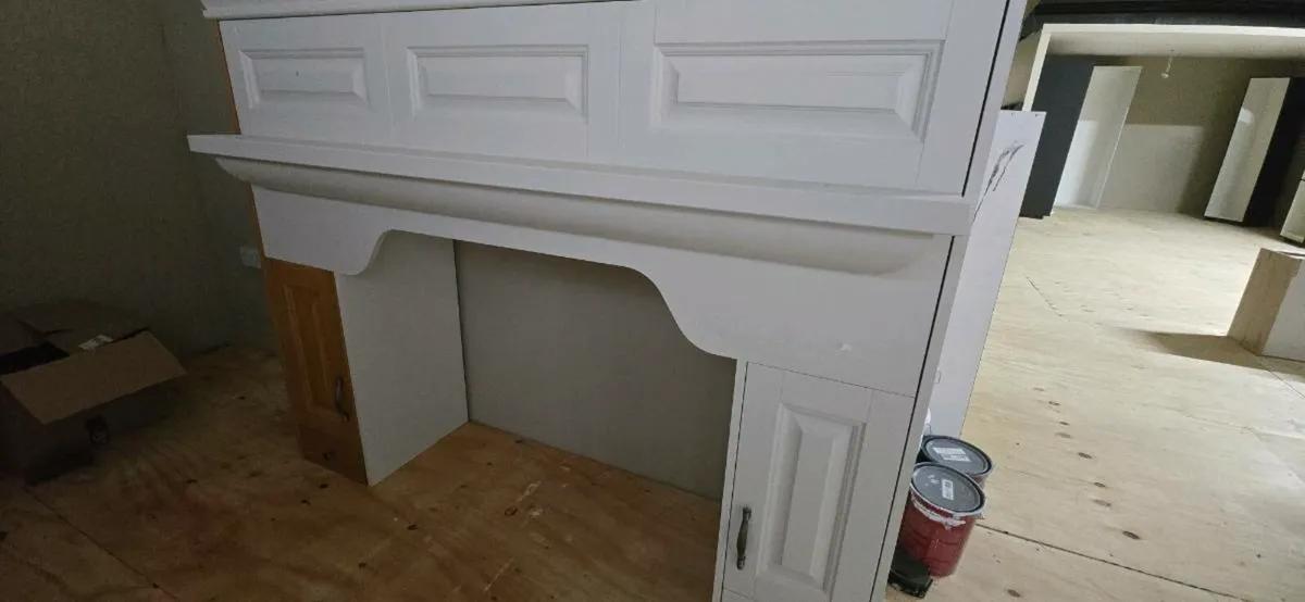 Solid Oak Painted Kitchen Over Mantle - Image 2