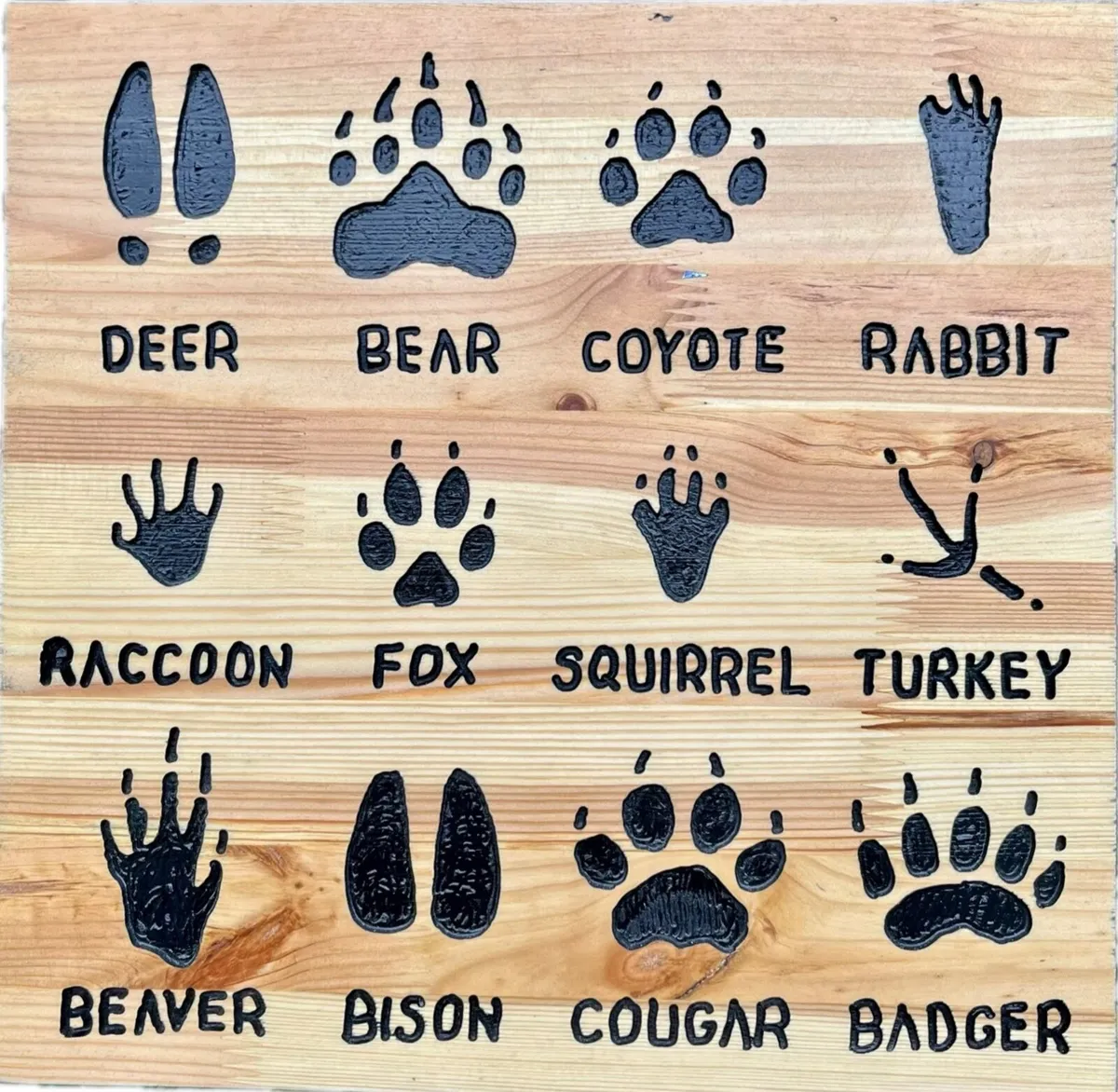 Wildlife tracks - Handmade Wooden Wall Art - Image 3