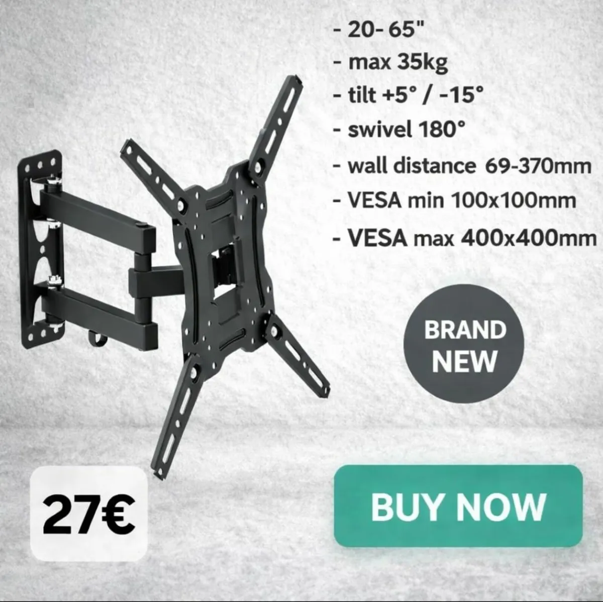 TV Wall Mount Bracket Tilt Swivel 20" - 65" TV - Image 1