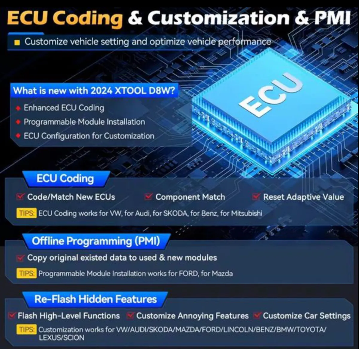 New XTOOL D8W Bluetooth Car Diagnostics - Image 3