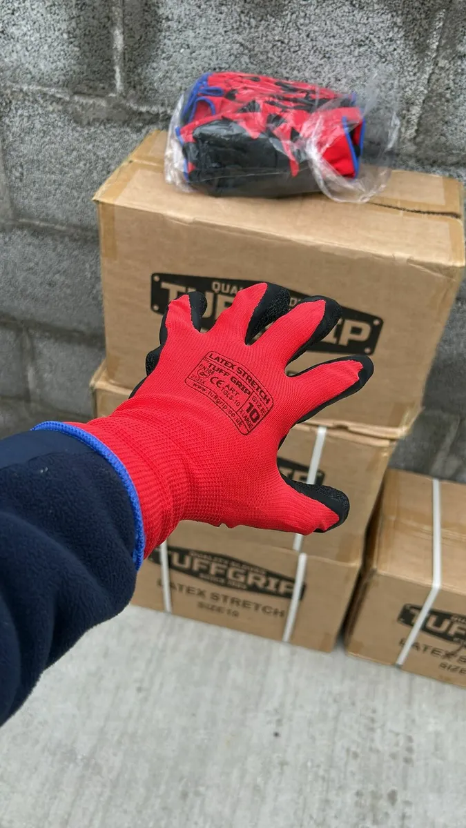 TUFFGRIP LATEX BUILDERS GLOVES size 9 10 - Image 1