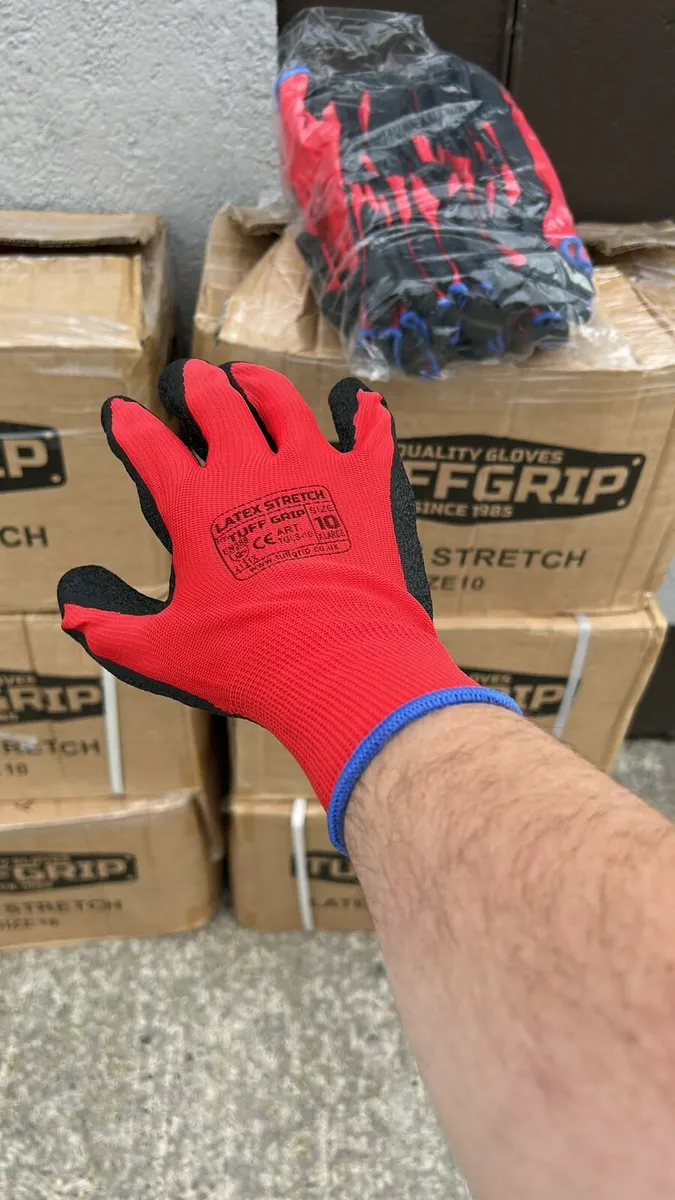 TUFFGRIP LATEX BUILDERS GLOVES size 9 10 - Image 1