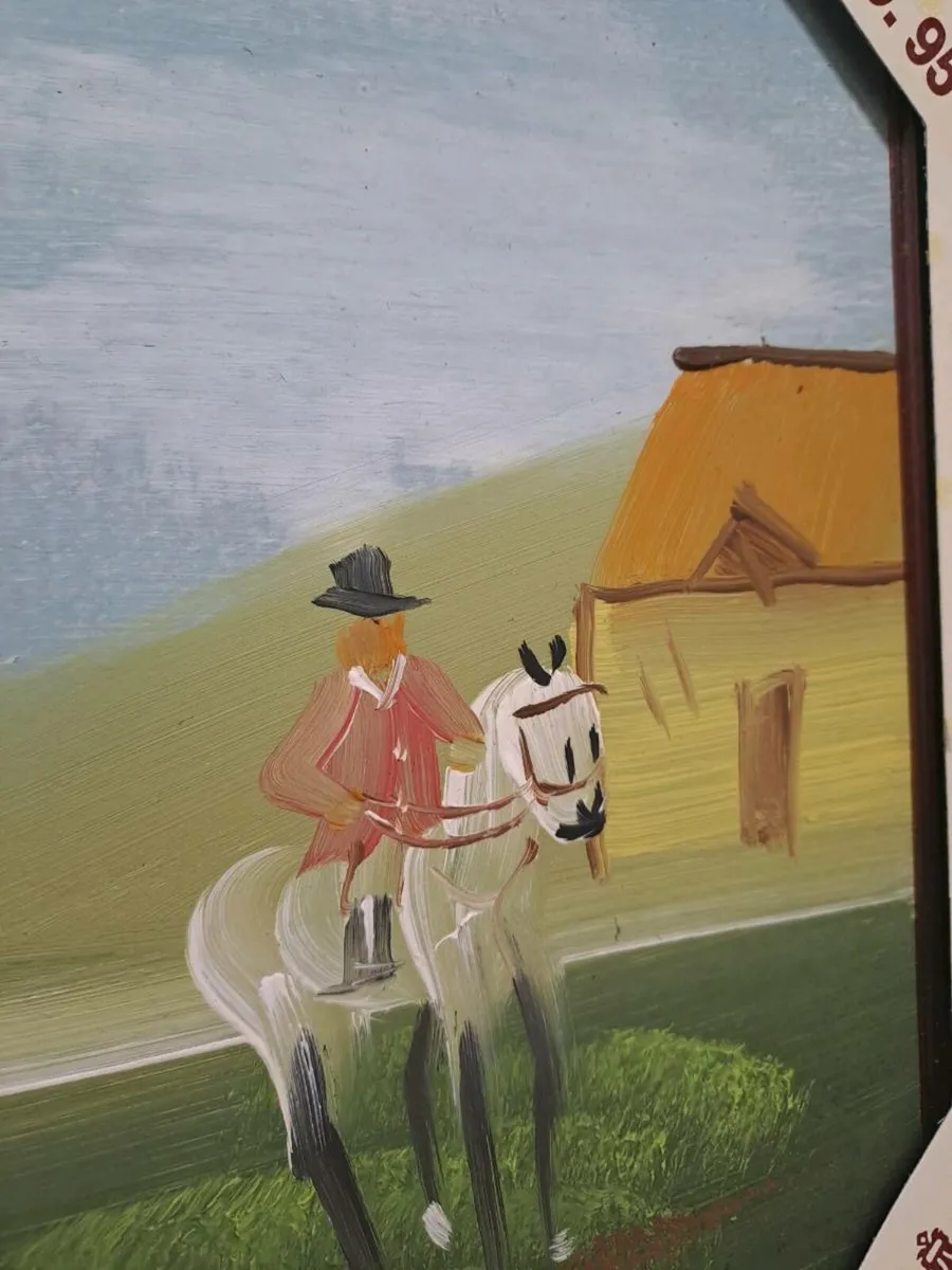 Horse and rider oil painting - Image 4