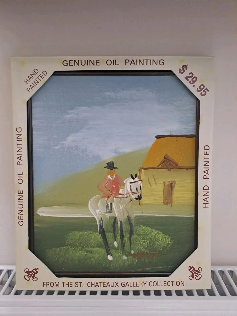 Horse and rider oil painting - Image 1