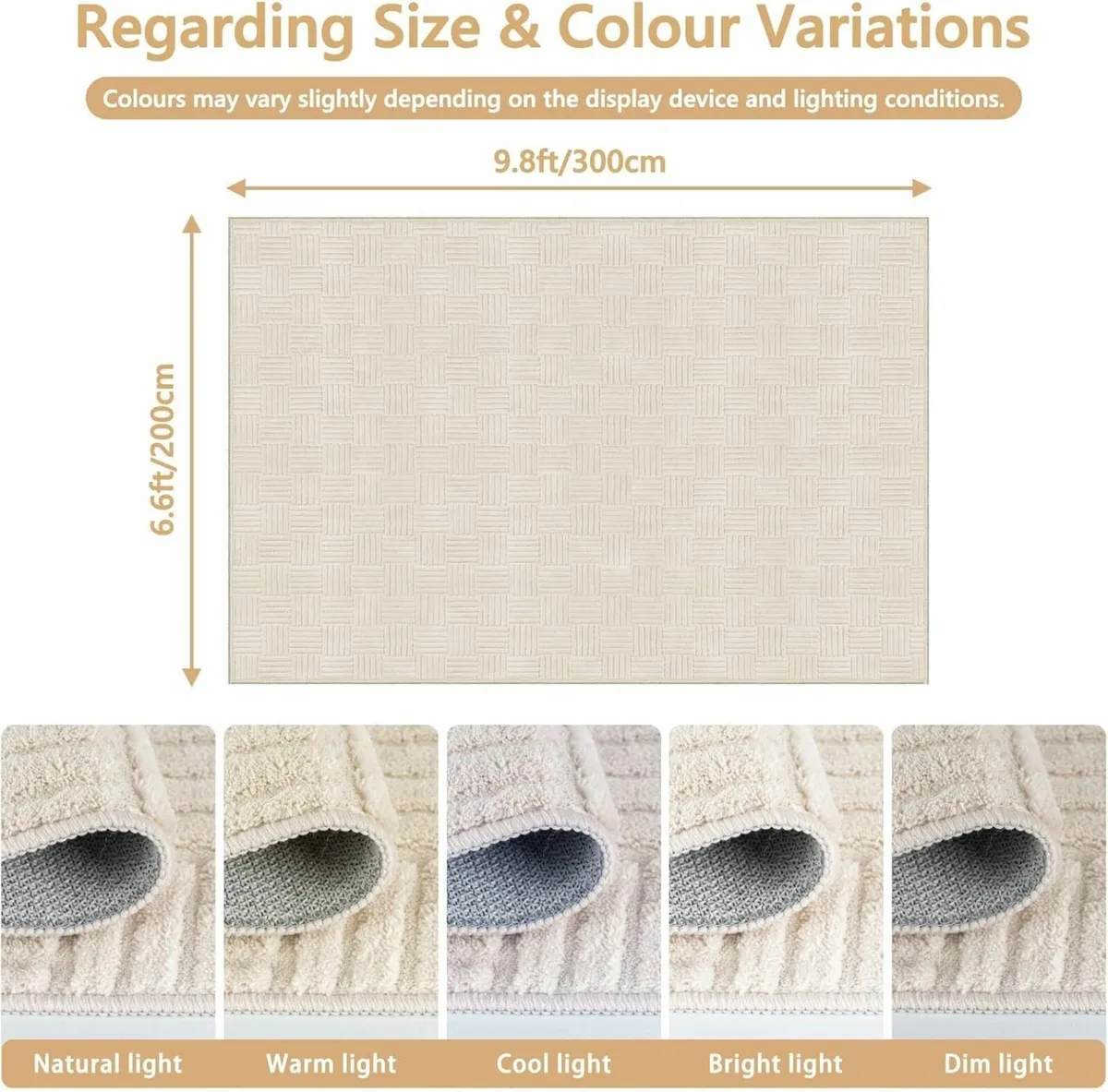 Rugs Living Room Large 200x300cm Washable Area - Image 2