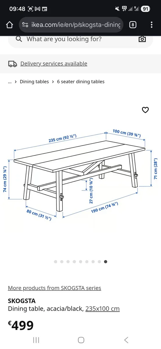 6 Person Dining Table - Image 4