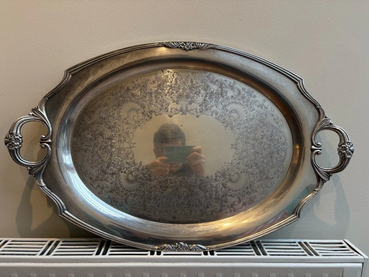 Antique Silver Platter - Image 1