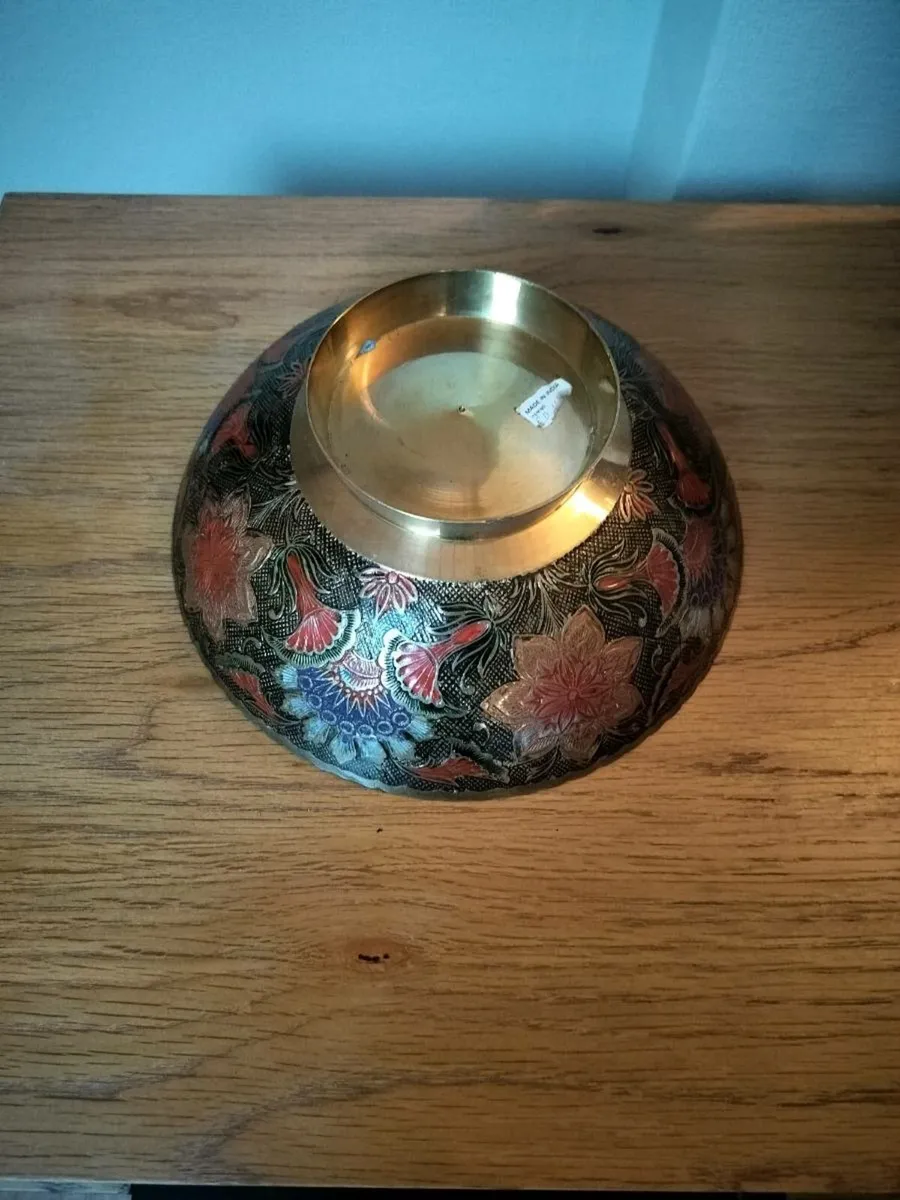 Brass and enamel bowl - Image 2