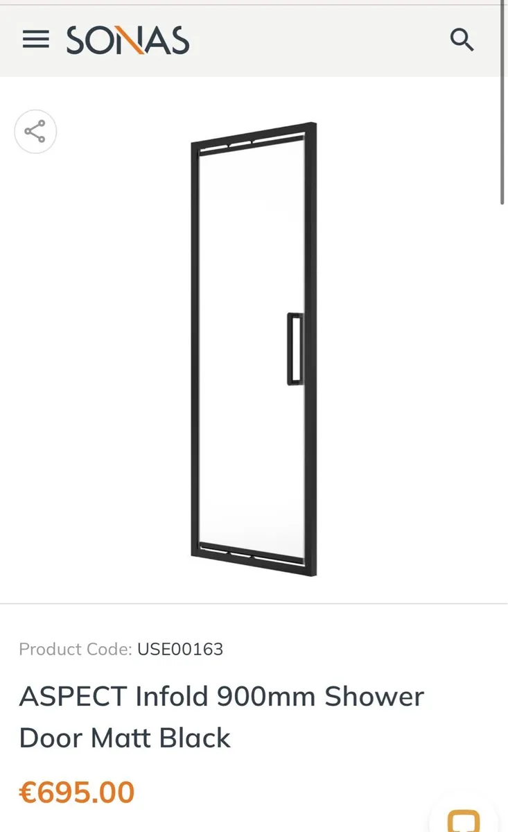 Need gone 900mm Sonas black infold shower door - Image 2