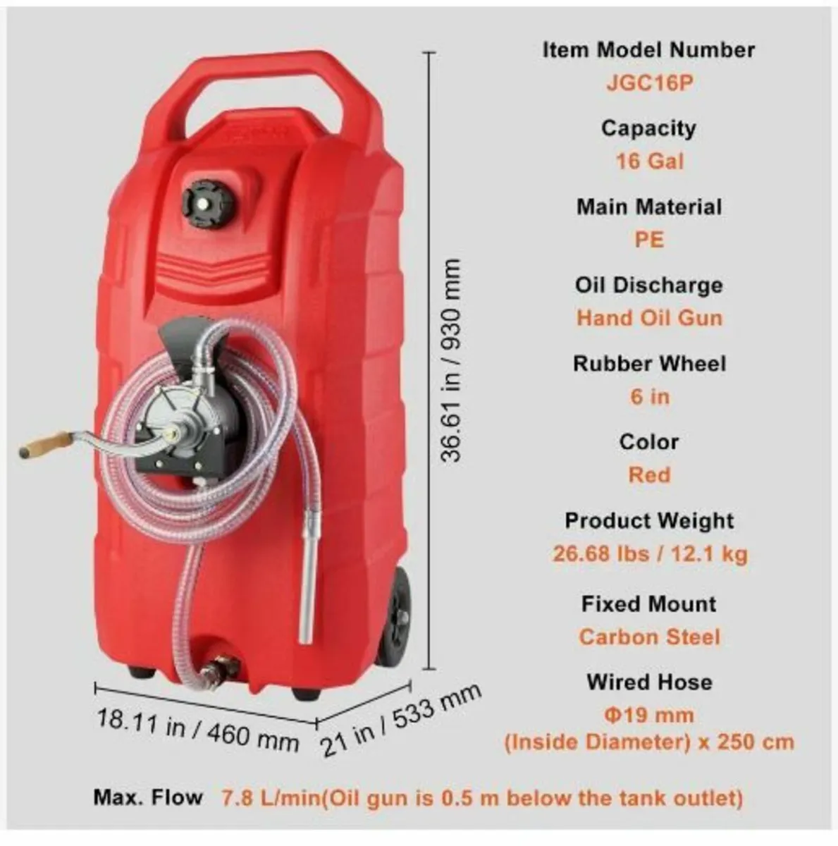 16 Gallon Fuel Caddy, 7.8 L/min - Image 4