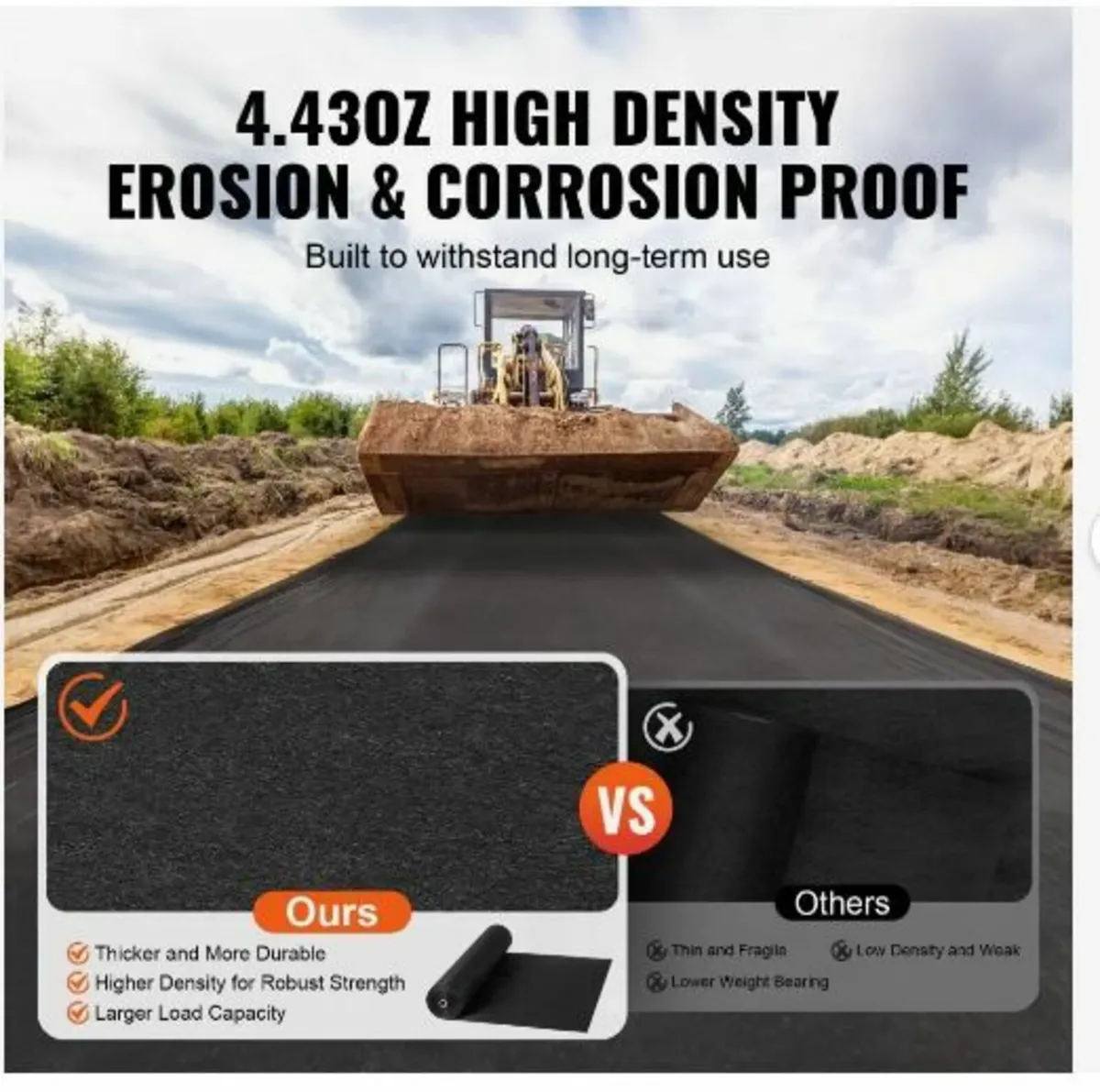 Driveway Fabric, 1 x 50 m Non Woven Geotextile Fab - Image 2