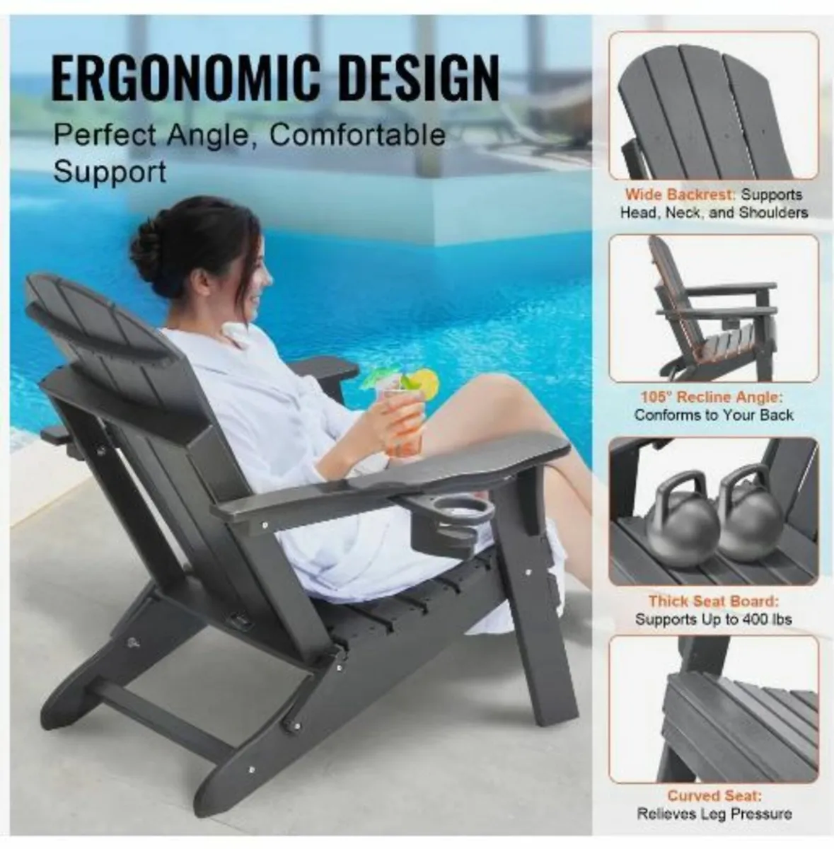 Adirondack Chair Plastic, Set of 2 - Image 3