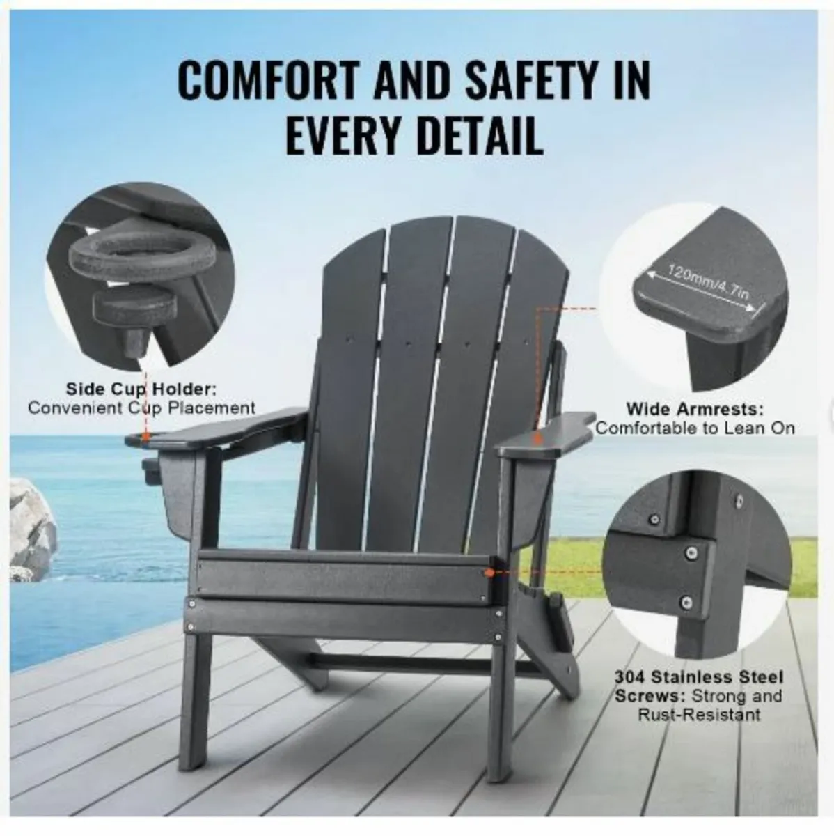 Adirondack Chair Plastic, Set of 2 - Image 4