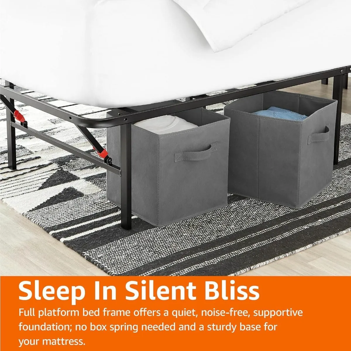 Foldable Platform Bed Frame - Tool-Free Assembly - Image 3