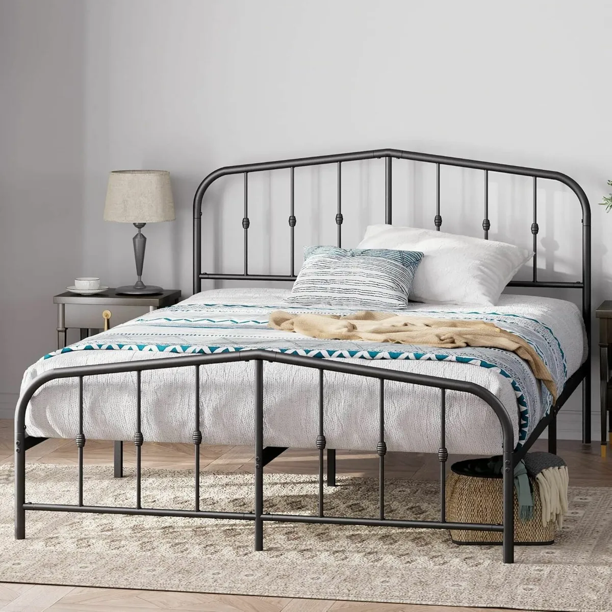 30 cm Heidi Metal Platform Bed Frame with Spindle - Image 1