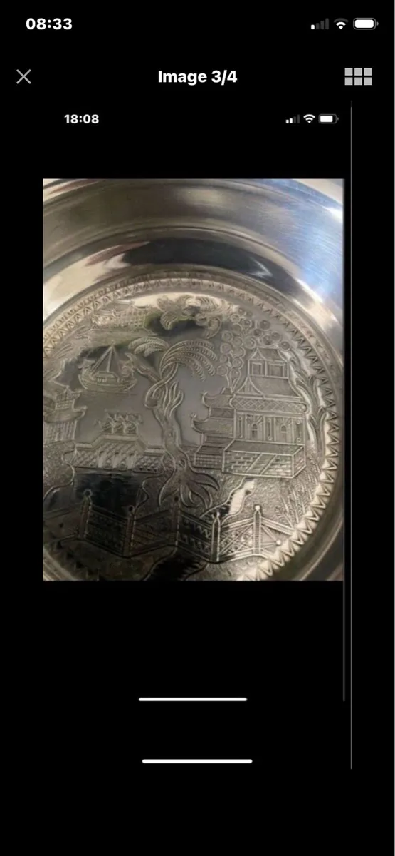 Silver Plate Wine Bottle Coaster - Image 1