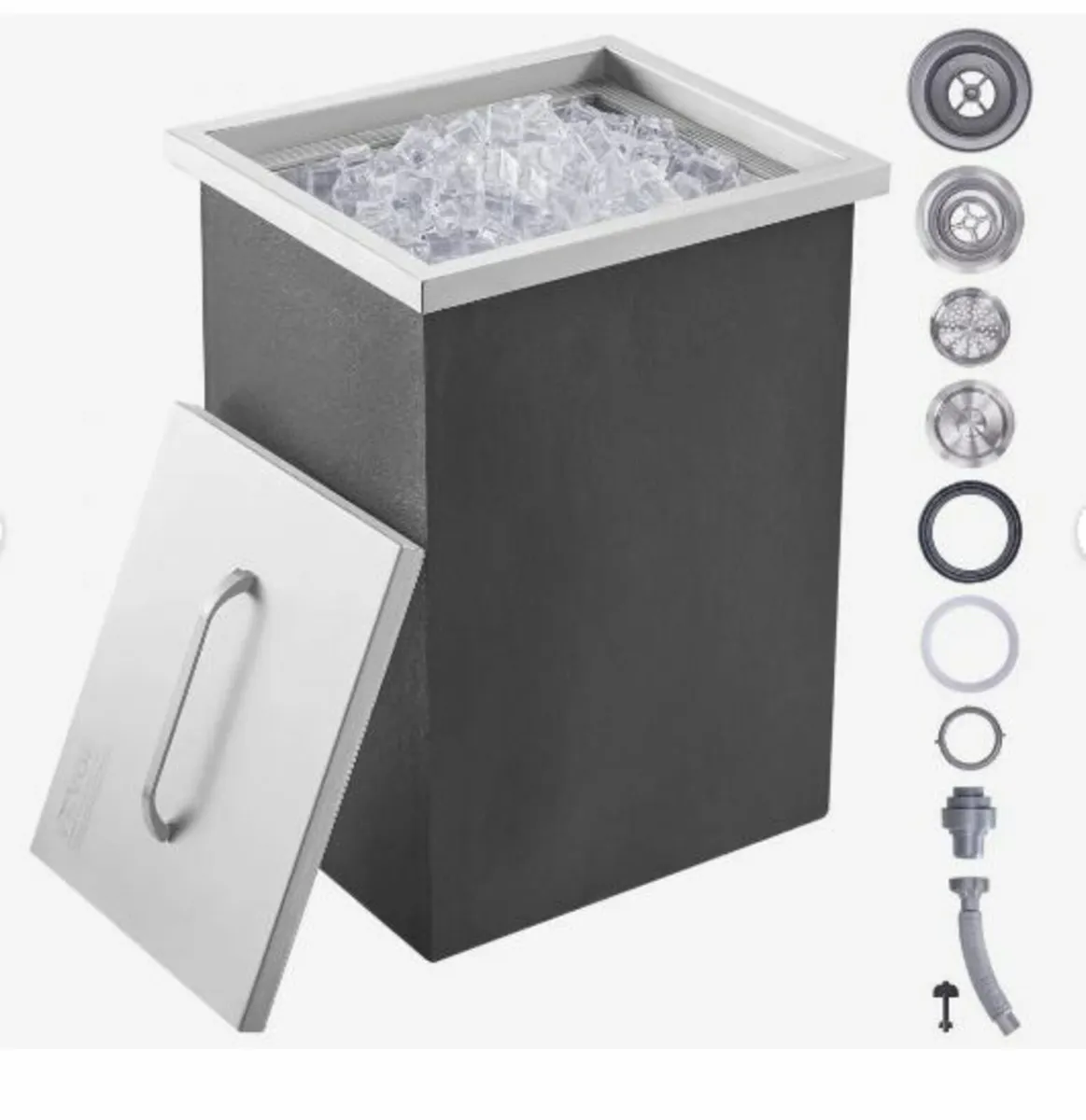 Drop in Ice Chest, 14"L x 12"W x 18"H Stainless - Image 1