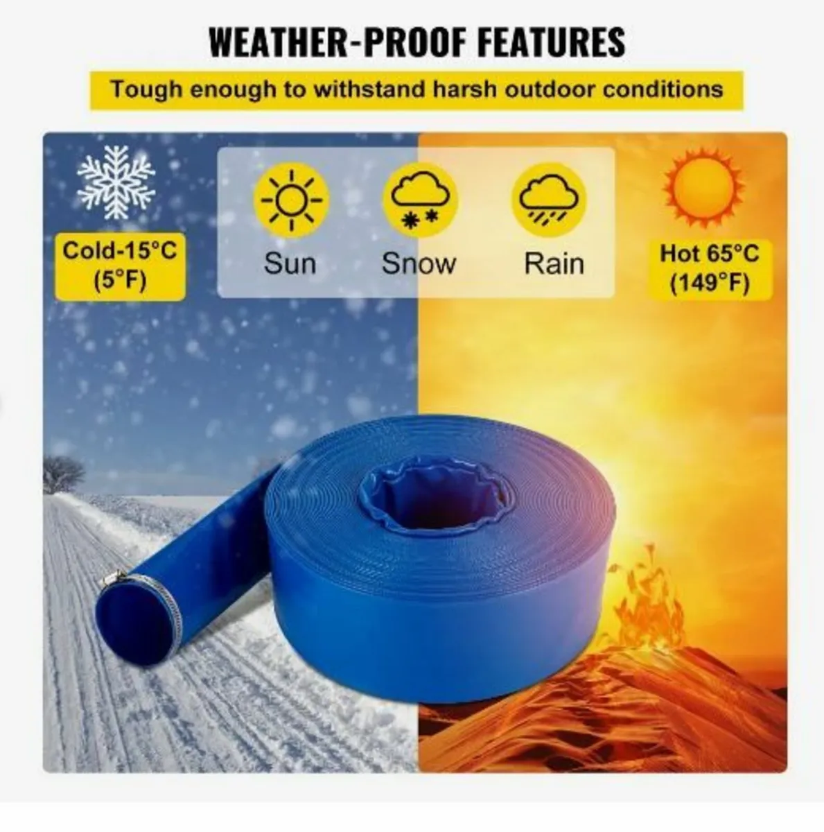 Discharge Hose, 38 mm x 32 m, PVC Fabric - Image 4