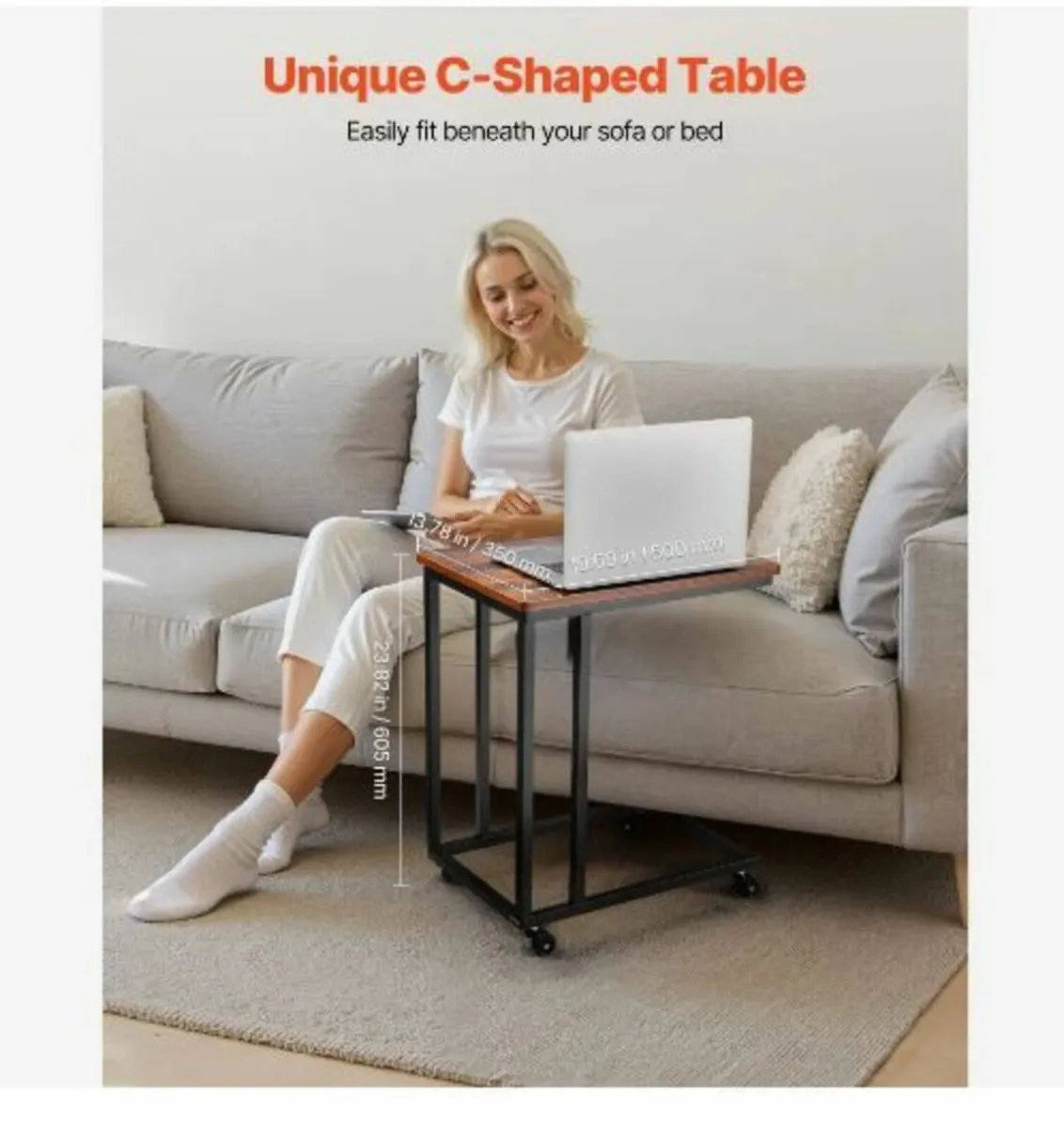 C Table, C Shaped Sofa Side Table - Image 3