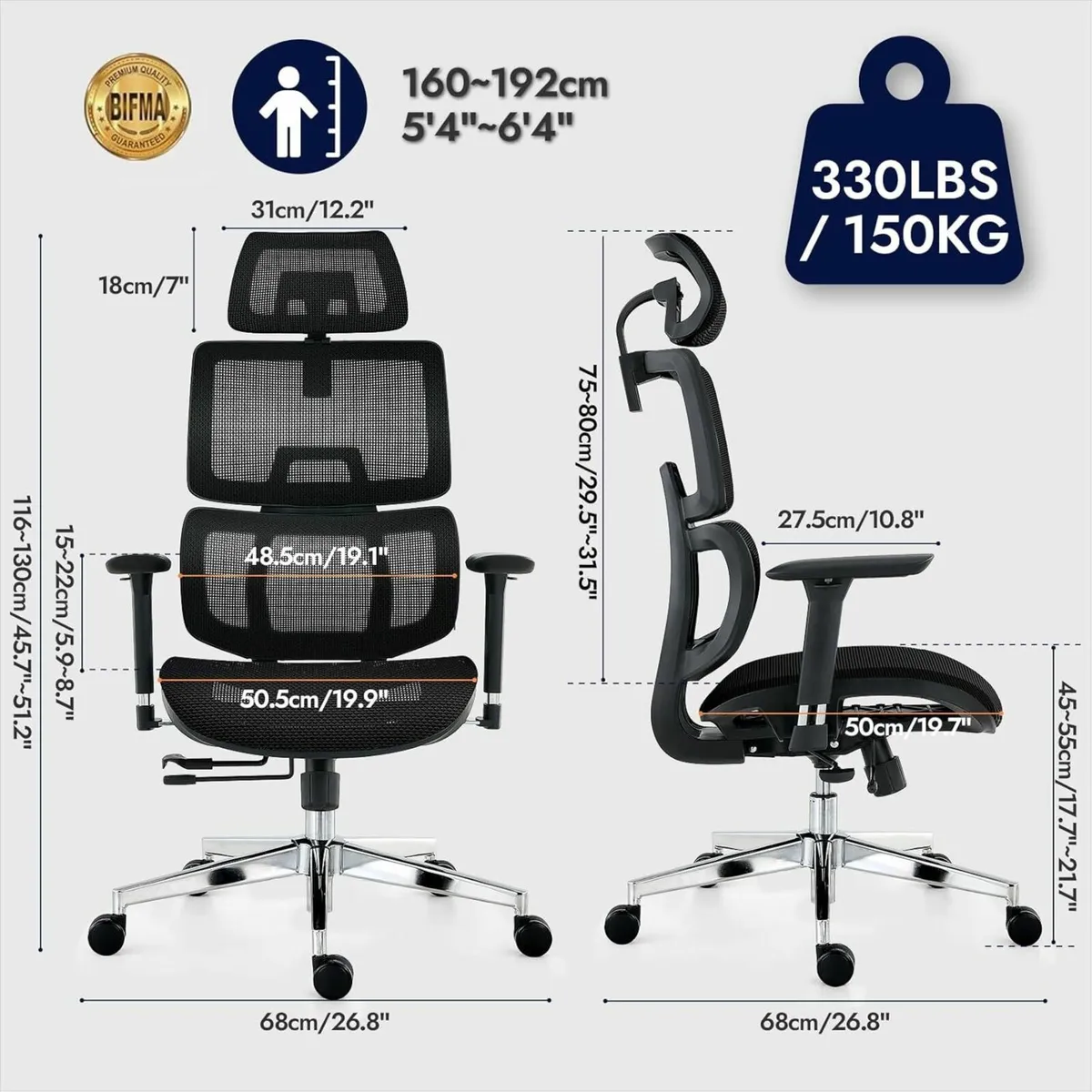 Ergonomic Office Chair - Breathable High Back - Image 3